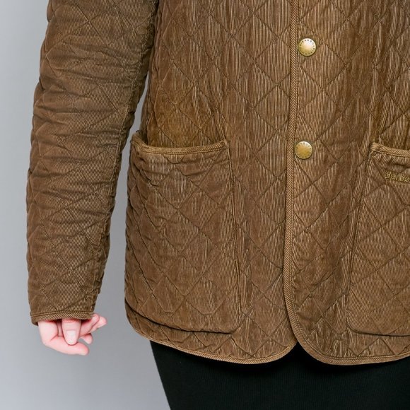 BARBOUR Men's Bant Corduroy Brown Contrasting Quilted Jacket M - Picture 6 of 10